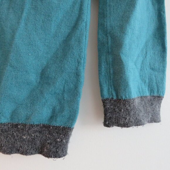 HUMAN WOMAN Y2K Cat Knit Cropped Sweater Top Teal Gray - Size M - Picture 8 of 12